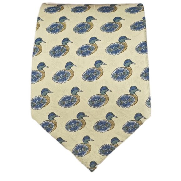 Fendi Other - FENDI Yellow Bird Silk Tie ITALY 59"/ 4" EC